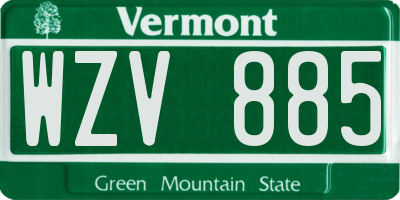 VT license plate WZV885