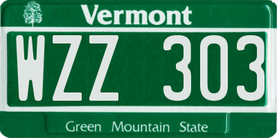 VT license plate WZZ303