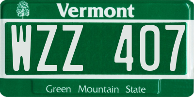 VT license plate WZZ407