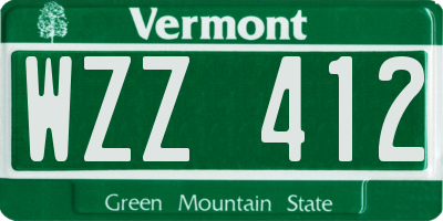 VT license plate WZZ412