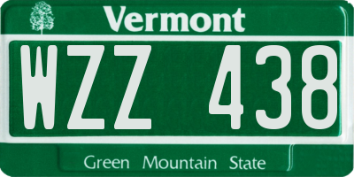 VT license plate WZZ438