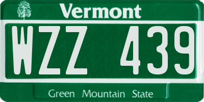 VT license plate WZZ439