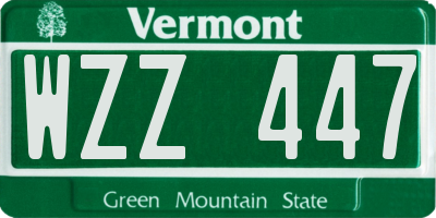 VT license plate WZZ447