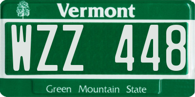 VT license plate WZZ448