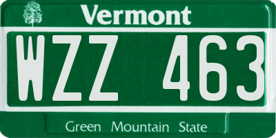 VT license plate WZZ463