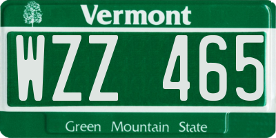 VT license plate WZZ465