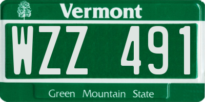 VT license plate WZZ491