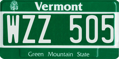 VT license plate WZZ505