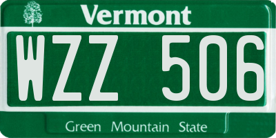 VT license plate WZZ506