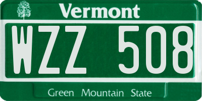 VT license plate WZZ508