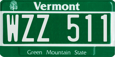 VT license plate WZZ511
