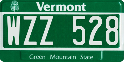 VT license plate WZZ528