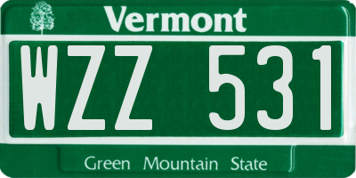 VT license plate WZZ531