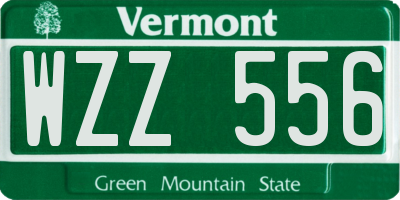VT license plate WZZ556