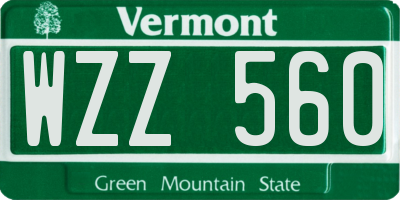 VT license plate WZZ560