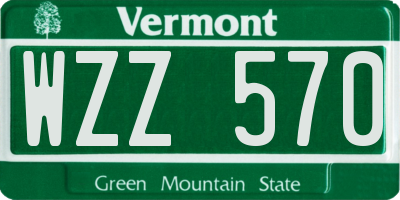 VT license plate WZZ570