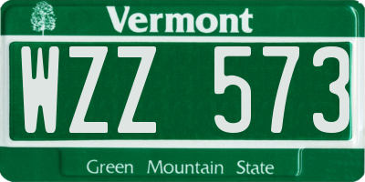 VT license plate WZZ573