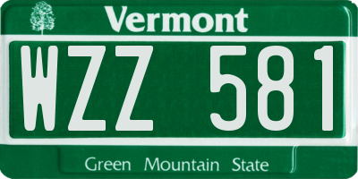 VT license plate WZZ581