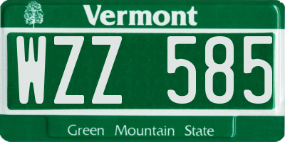 VT license plate WZZ585
