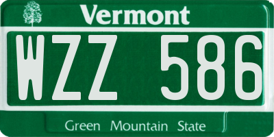 VT license plate WZZ586