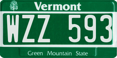 VT license plate WZZ593