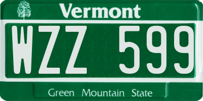 VT license plate WZZ599