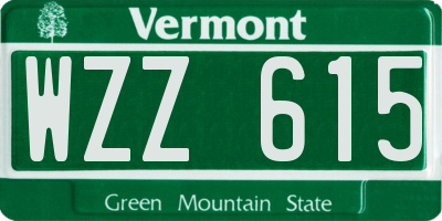 VT license plate WZZ615