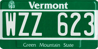 VT license plate WZZ623