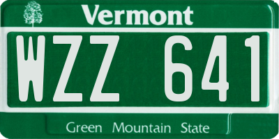 VT license plate WZZ641