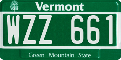 VT license plate WZZ661