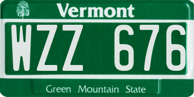 VT license plate WZZ676