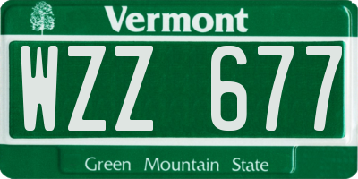 VT license plate WZZ677