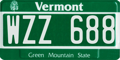 VT license plate WZZ688