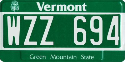 VT license plate WZZ694