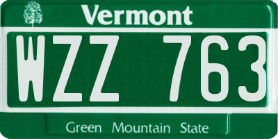VT license plate WZZ763