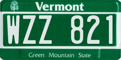 VT license plate WZZ821