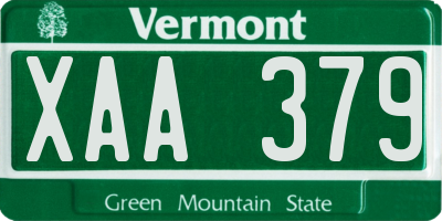 VT license plate XAA379