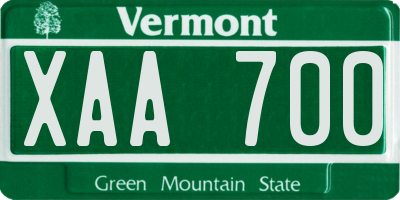 VT license plate XAA700