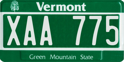 VT license plate XAA775