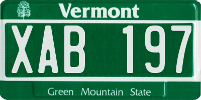 VT license plate XAB197