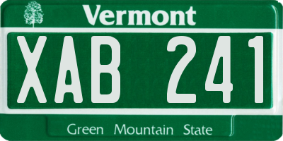 VT license plate XAB241