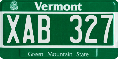 VT license plate XAB327