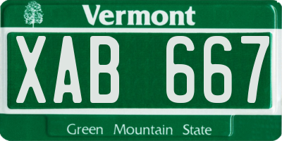 VT license plate XAB667
