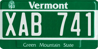VT license plate XAB741
