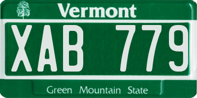 VT license plate XAB779
