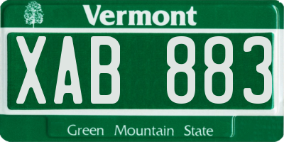 VT license plate XAB883
