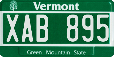 VT license plate XAB895