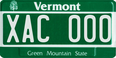 VT license plate XAC000