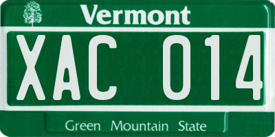 VT license plate XAC014