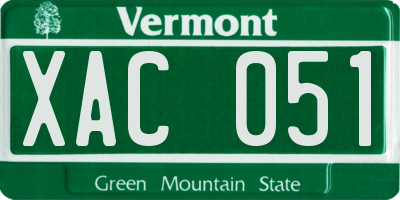 VT license plate XAC051